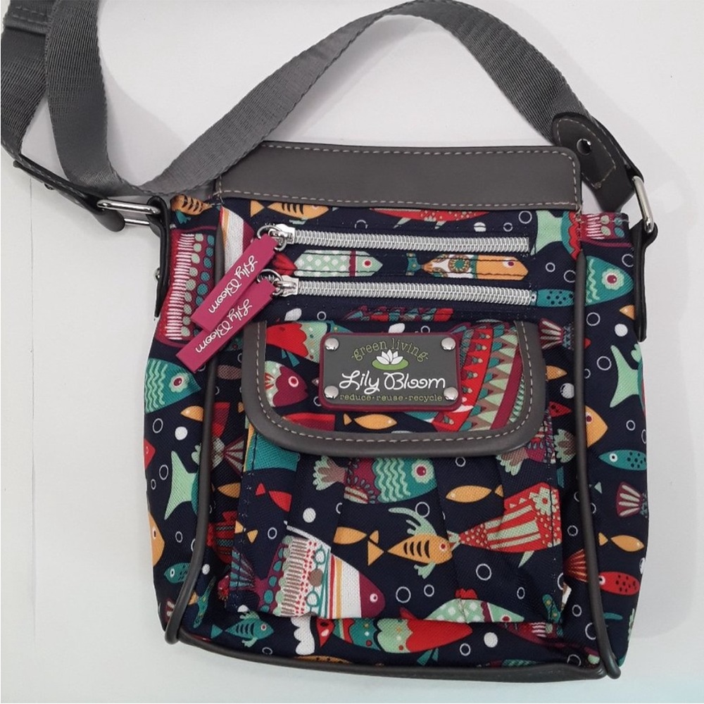Lily Bloom Gray Bag with Adjustable Strap.